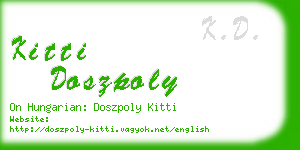 kitti doszpoly business card